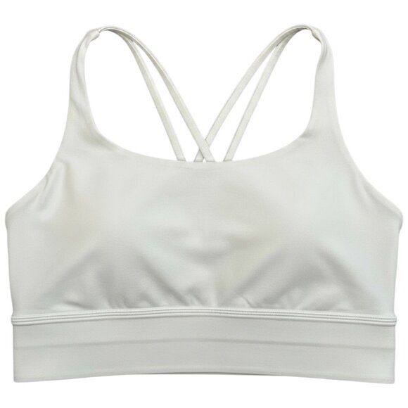 Lululemon athletica Women's Energy Sports Bra Long Line White size 10 Sports Bra - Picture 1 of 5